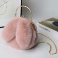 Fur Bag Bag Women's Hand Plush Bag Bag Bunny Ears Fashion Round 2020 New Imitation Fur Bunny Bag Bag.