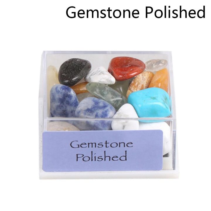 【Hey my home】12/15PCS 1 Gift Raw Gemstones Collectible Home Decoration Ore Mineral Specimen Quartz Crystal Polished Stone