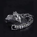 Alloy retro dragon head dragon lin pattern dragon bone hip-hop men's bracelet. 