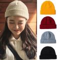 Beanie Hat Topi Streetwear Unisex Knitted Skullcap Hat Binnie Roll Up Edge Trendy 潮流棉织冷帽. 