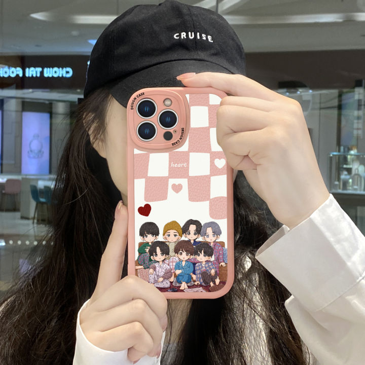Jizetin%20for%20OPPO%20A16K%20A16E%20Back%20Cover%20BTS%20Group%20Lambskin%20Texture%20PU%20Leather%20Back%20For%20Girls%20Boys%20Soft%20Phone%20Case%20-%20Image%205