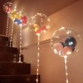 1Set Led Balloon With Column Stand Luminous Transparent Bobo Balloons Stand LED String Lights Wedding Birthday Party Decoration. 