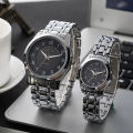 Feiwo Cross border Foreign Trade New Large dial Glow Steel Band Elderly Couple Watch Waterproof Quartz Watch Men's Watch.