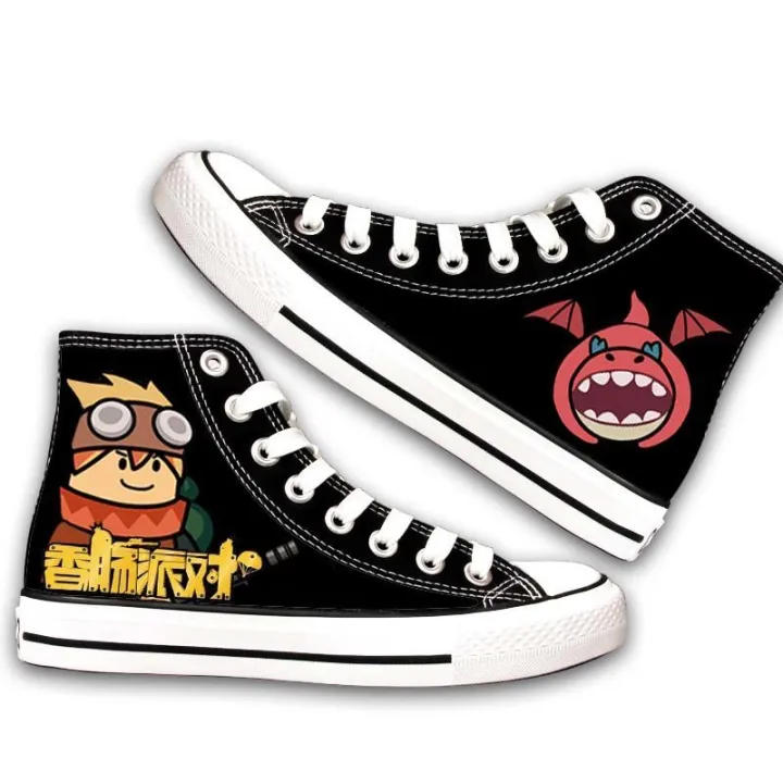 Sausage%20Party%20Surrounding%20the%20Game%20High-Top%20Canvas%20Shoes%20Male%20and%20Female%20Primary%20and%20Secondary%20School%20Students%20Eat%20Chicken%20Cute%20Graffiti%20Stylish%20Sneaker%20-%20Image%202