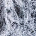 MA Halloween Decorations Cotton Spider Web Stretchy Spider Webs With Spider-white. 