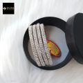 White Stone Silver Metal Bangles for Women (Imported) M-ST951 - 4 Pieces. 
