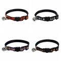 【Atoztide Store】4 Colors Halloween Cat Collar Bell Breakaway Pumpkin, Skull, Ghost Kitten Collar for. 
