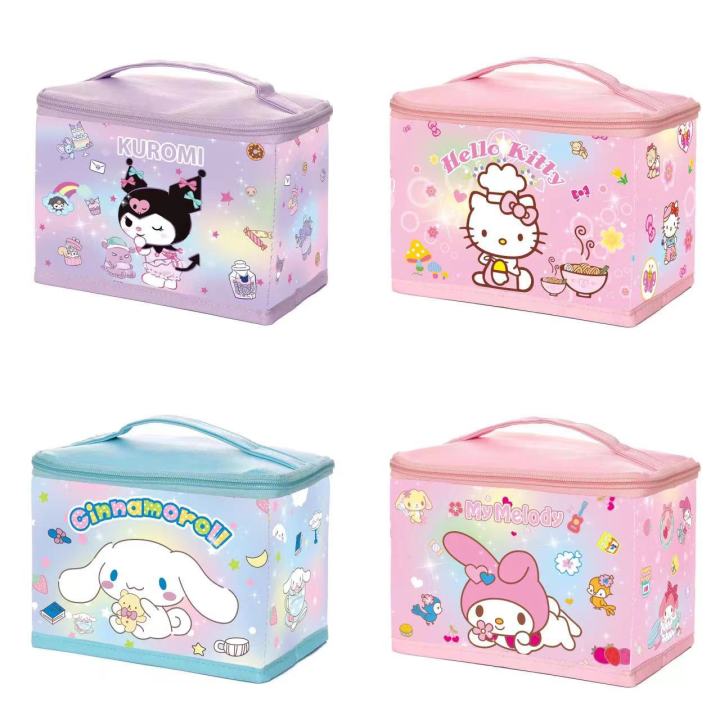 KT cartoon kulomi melody big eared dog makeup bag korean version large capacity toiletries storage box makeup bag box