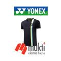 YONEX Badminton Black Jersey Short Sleeve Unisex Training Sports Wear Team Uniform.