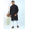 Westeen Cotton Black Solid Color Punjabi.