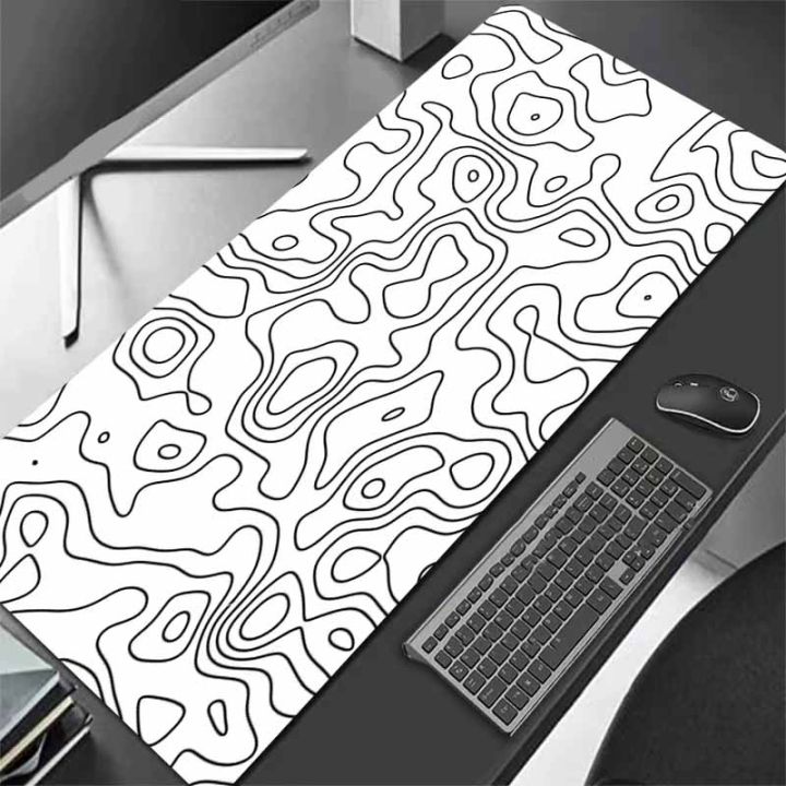 Design White And Black Mousepad Gaming Mouse Pad Gamer MouseMat Keyboard Mats Desk Pad Table Rug XXL For Computer waterproof