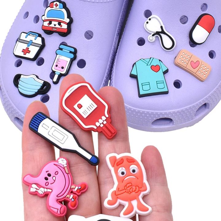 Medical Charms Nurse Croc Charms Wholesale 1pcs PVC Shoe Charms