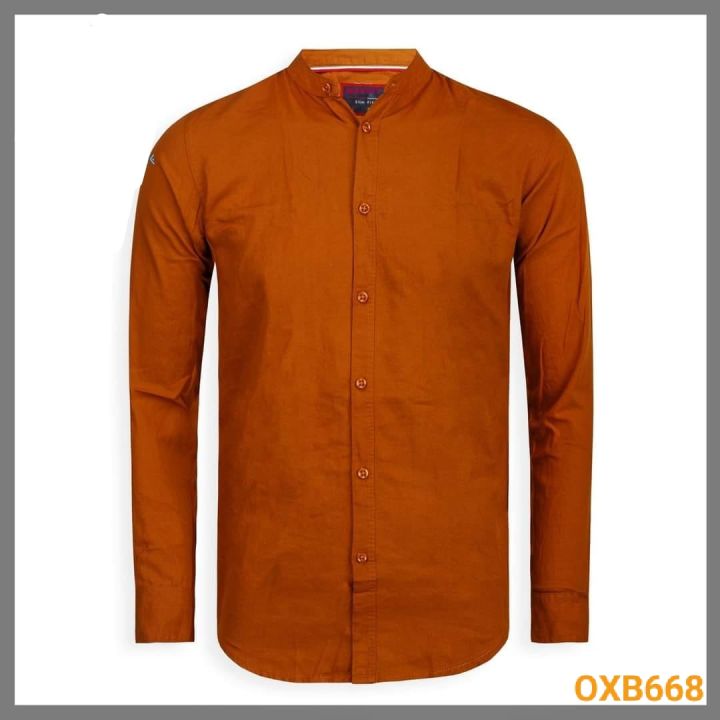 Lightweight Band Collar Shirt