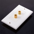 4 Pack Single Gang 1.0 Speaker Wire Wall Plate (Banana Plug Wall Plate) for 1.0 Speaker, White. 