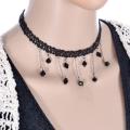 Korean Black Flower Rhinestone Choker Statement Necklaces for Girls Simple Stylish - Lace Hand-Knit Velvet Choker Jewelry Accessories Necklace for Women.