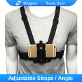 Adjustable Mobile Phone Chest Holder Mount Webbing Belt Strap Phone Holder Harness - Universal for 4-5.5 inch Smartphone.