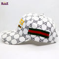 White Embroidery logo Cotton Curved Visor Cap.