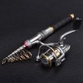 LEO Fishing Rod Reel Combo Carbon Telescopic Fishing Pole Spinning Reels with Fishing Carrier Bag for Travel Fishing. 