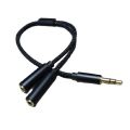 AUX Cable Jack 3.5MM Audio Cable Male to Double Female Stereo Audio Cable Nylon Braided Headphone Splitter Y Type Audio Cable.