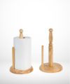 Wooden Kitchen Standing Tissue Paper Towel Roll Rack Holder Holders Toilet Roll Stand Weighted Base. 