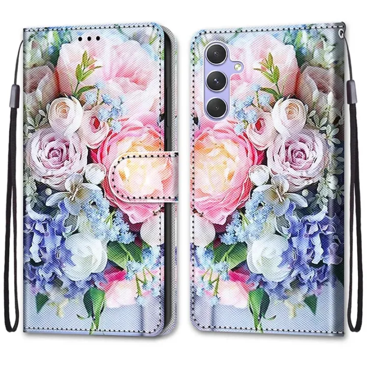 Leather%20Magnetic%20Case%20For%20Samsung%20Galaxy%20A25%20A24%20A14%204G%20A34%20A54%205G%20SM-A256B%20A245F%20Phone%20Cover%20Flip%20Wallet%20Painted%20Funda%20Etui%20-%20Image%205