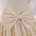 GC Flower Girl Bow Tutu Dress Kids Baby Girl Princess Dress Bow Dresses Summer Wedding Party Pageant Gown.