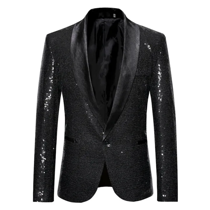 Men's%20Shiny%20Sequin%20Blazer,%20One%20Button%20Tuxedo%20Suit%20Jacket%20for%20Party,%20Wedding,%20Banquet,%20Prom%20-%20Image%202