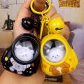 Creative Bear Keychain Starry Cute Small Night Light Keychain Kawaii Light Up Astronaut Keychain for Car Accessory Backpack.