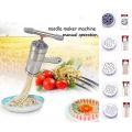 Portable Stainless Steel Manual Noodles Press Machine Pasta Maker with 5 Noodle Mould Fruits Juicer Spaghetti Making Tools Household Presser.