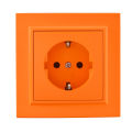 Wall Socket One Orange Socket With Earth Colorful European standard DIY Socket 16A 250V Legrand Schneider Livolo USB With Ground. 
