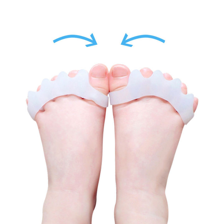 2Pcs=1Pair Finger Spacer Toe Separator Straightener Soft Gel Children Valgus Bunion Corrector Foot Orthotics Adjuster Care Tools