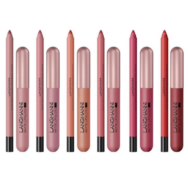Lip%20Liner%20And%20Lipstick%20Set%206%20Matte%20Liquid%20Lipstick%20With%206%20Smooth%20Lip%20Liner%20Pencil%20One%20Step%20Lip%20Makeup%20Kits%20Gifts%20For%20Women%20-%20Image%202