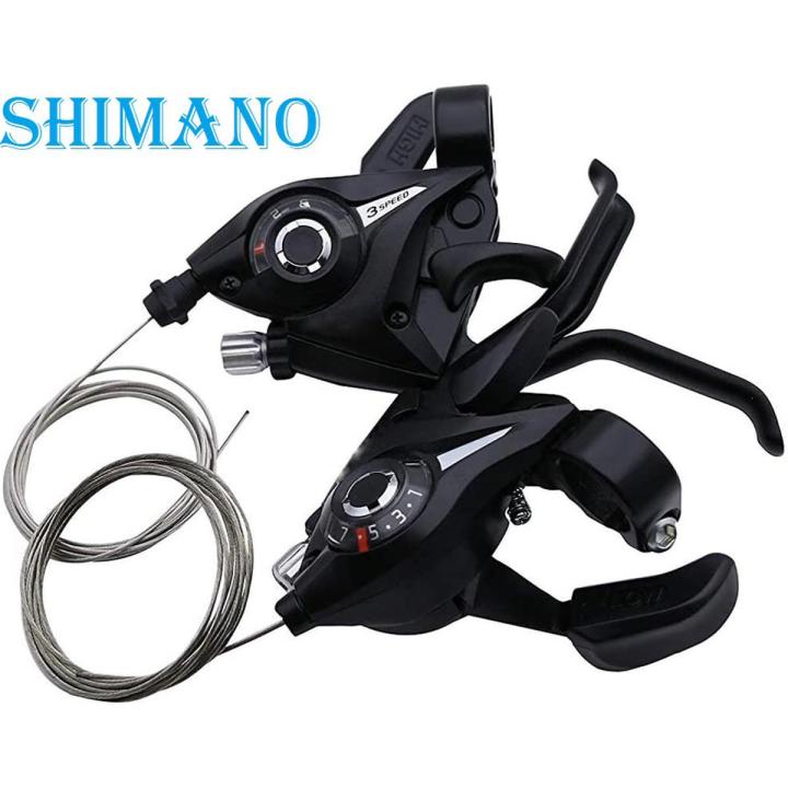 Bike Gear Shifter Brake Levers Bicycle 3x7 Speed Changer Shifter Set Cycle Gear Shifter Transmission for MTB Road Bike 2 pcs