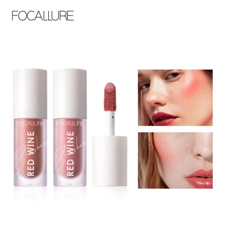 FOCALLURE Liquid Blusher 4 Colour Natual Makeup Face Blush Long-lasting Matte Make Up Hangover Red Blush korean Makeup