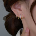 Rhinestone Four-claw Row Earrings Female Simple Korean Shiny Earrings Party. 