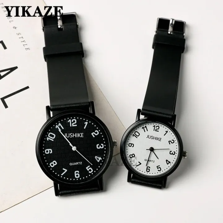 YIKAZE%20Women's%20Wristwatch%20Simple%20Black%20White%20Women%20Quartz%20Watch%20Silicone%20Strap%20Wristwatch%20Big%20Dial%20Woman%20Minimalist%20Design%20Watch%20-%20Image%202