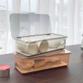 Transparency Storage Box For Tea Set Cup With Lid & Drain Dustproof Cutlery Holder For Kitchen Huiye. 