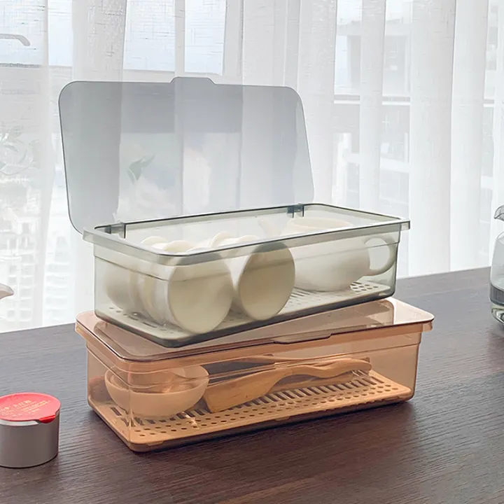 Transparency%20Storage%20Box%20For%20Tea%20Set%20Cup%20With%20Lid%20&%20Drain%20Dustproof%20Cutlery%20Holder%20For%20Kitchen%20Huiye%20-%20Image%203