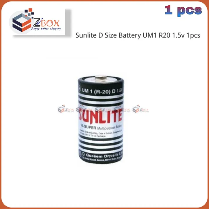 Sunlite D Size Battery UM1 R20 1.5v 1pcs