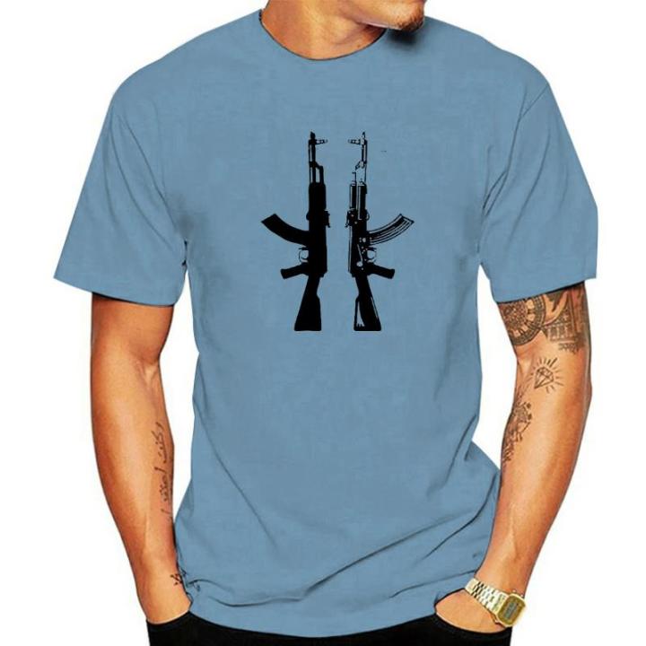 Cotton tshirt men summer fashion T-shirt euro size AK 47 Kalashnikov half sleeve t shirt