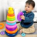 Baby puzzle development rainbow tower nesting toys 0-3 years old baby tumbler toys Color Stacking Rings Cups Toy Kids Toddler.