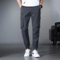 Summer Men's Lightweight Cargo Pants Drawstring Slim Fit Cargo Pants With Zipper Pockets Outdoor Hiking Military Trousers Male.