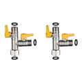 2X Brass Water Diverter 3 Way Shower Diverter Valve T Adapter Shower Shut-Off Valve for Showerhead and Shower Hose.