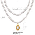 Trendy Double Layer Pearl Necklaces for Girls Choker Simple Stylish - Fashionable Necklace for Women New Collection Party Gift Jewelry.
