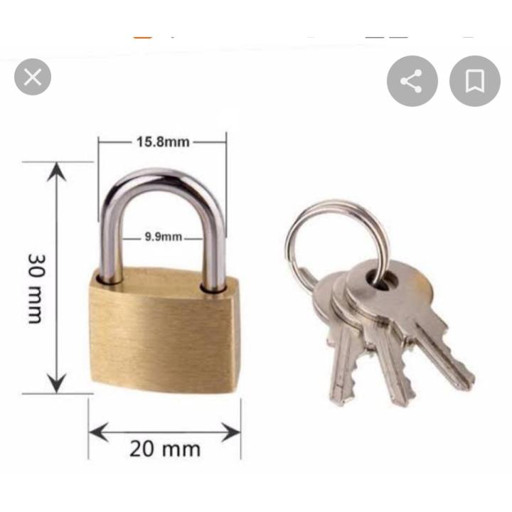 20Mm Metal Brass Padlock Mini Luggage Key Lock