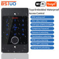 WIFI Tuya Waterproof Backlight RFID Door Access Control Keyboard Fingerprint Card Reader Embedded Metal Keypad Access Controller. 