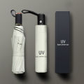 Automatic umbrella, UV umbrella, tri-fold umbrella, vinyl sunscreen, anti-ultraviolet parasol, advertising umbrella, printed LOGO, folding umbrella.