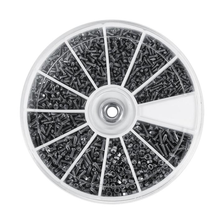 600Pcs M1/M1.2/M1.4/M1.6 Small Screw Nut Assortment Kit Pan Head Cross Screw Hex Nut Set For Watches Glasses Motherboard Repair