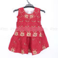 2,3,4,5, year baby girl soft moslin fabric lahenga style frock with embroidery summer time sleeveless stylish comfortable party dress. 
