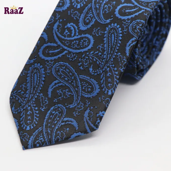 Black%20And%20Blue%20Floral%20Men's%20Necktie%20-%20Image%203